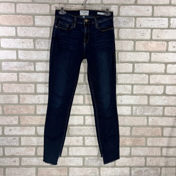 Frame Le Skinny de Jeanne Cascade Hem Jeans in Farrell Wash Size 27 - Picture 6 of 11